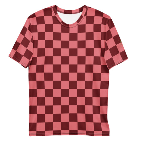 Check Glitch t-shirt: Deep Red