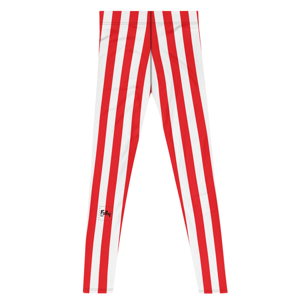 Big Stripe Leggings: Red