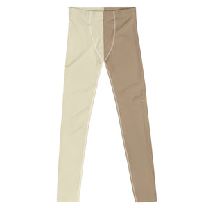 Split Leggings: Khaki & Cream