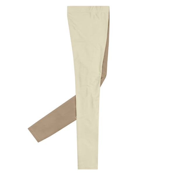 Split Leggings: Khaki & Cream