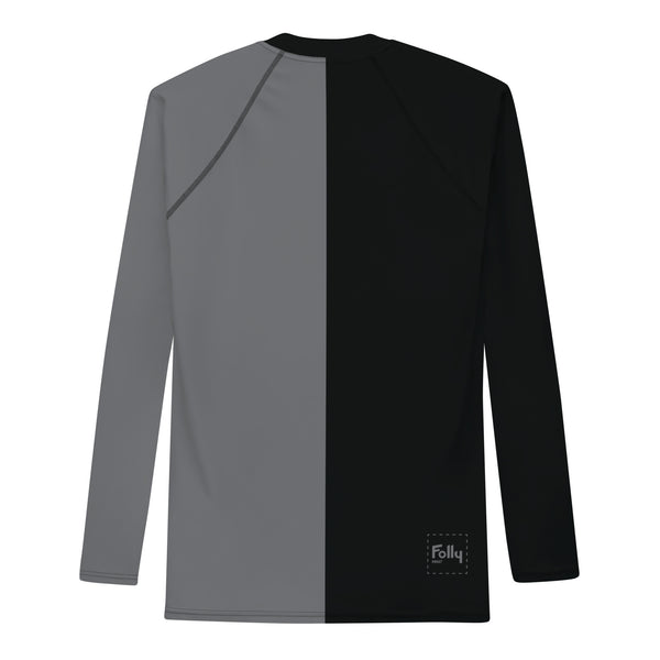 Split Long Sleeve Athletic T: Black & Grey