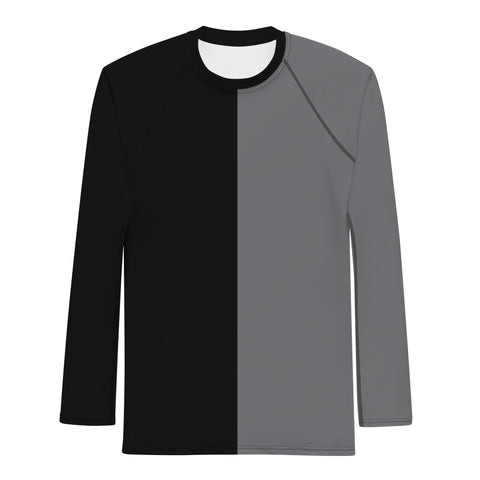 Split Long Sleeve Athletic T: Black & Grey