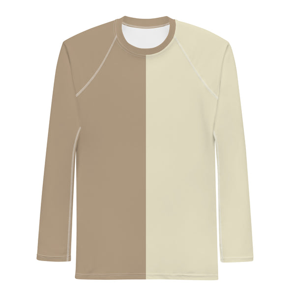 Split Long Sleeve Athletic T: Khaki & Cream