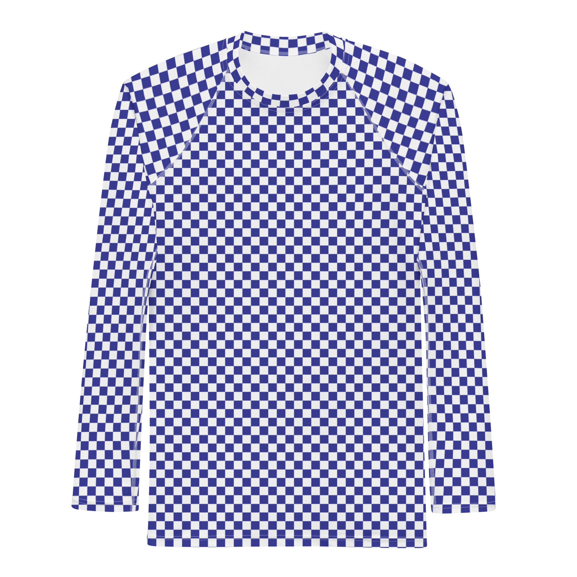 Check Long Sleeve Athletic T-shirt: Blue