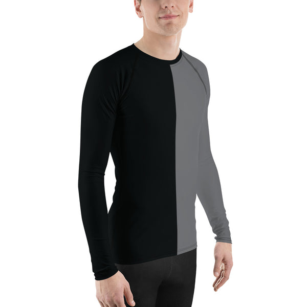 Split Long Sleeve Athletic T: Black & Grey