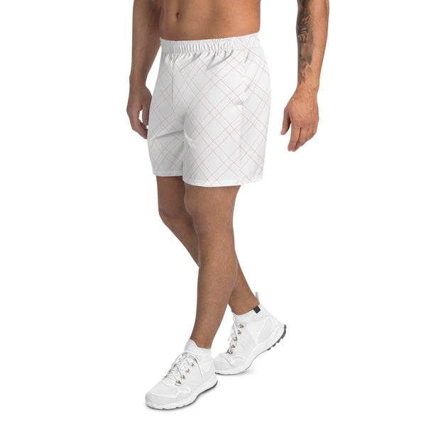 X-Ray Plaid Athletic Shorts: White
