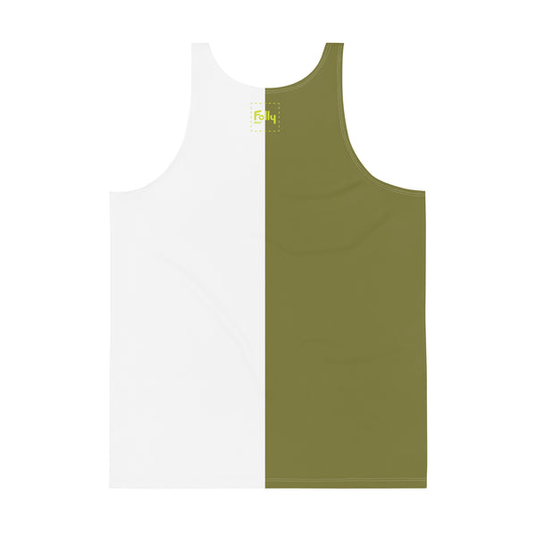 Split Tank: Olive & White