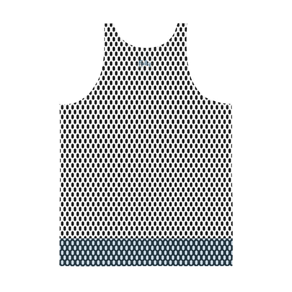 Hex Print Tank: White/Navy