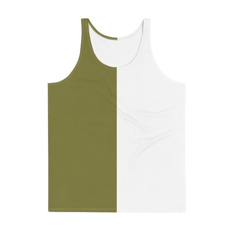 Split Tank: Olive & White