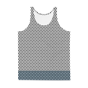 Hex Print Tank: White/Navy