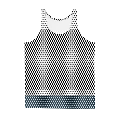 Hex Print Tank: White/Navy