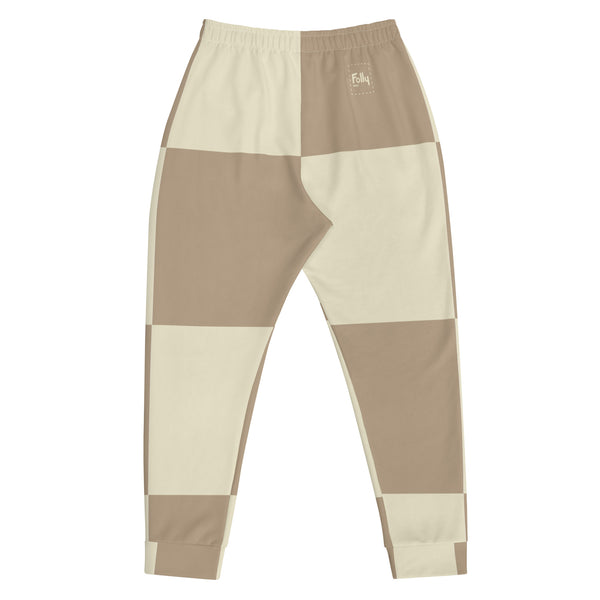 Big Check Jogger: Khaki & Cream