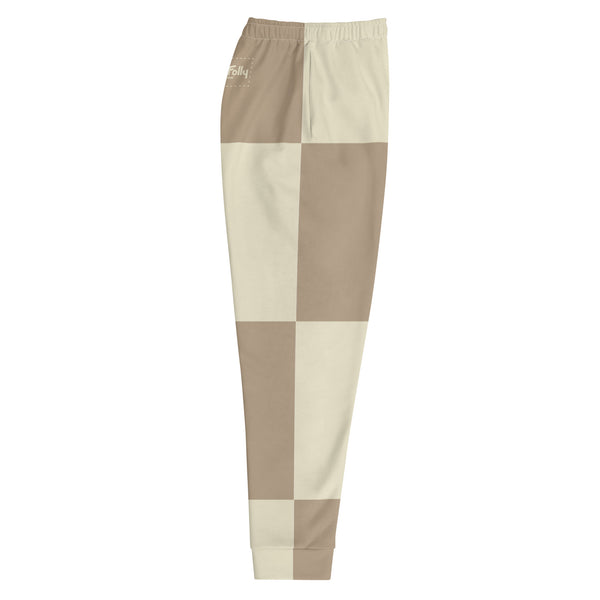 Big Check Jogger: Khaki & Cream