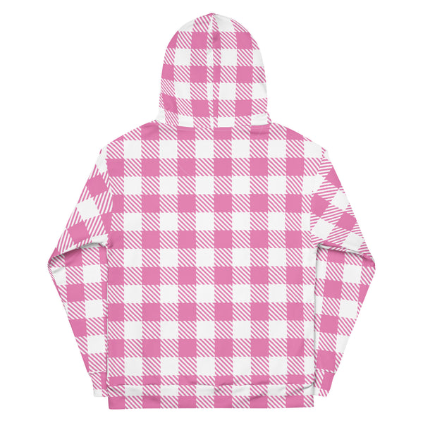 B____ Plaid Hoodie: Pink