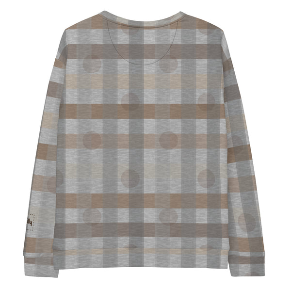 Digi Dot Plaid Sweatshirt: Grey