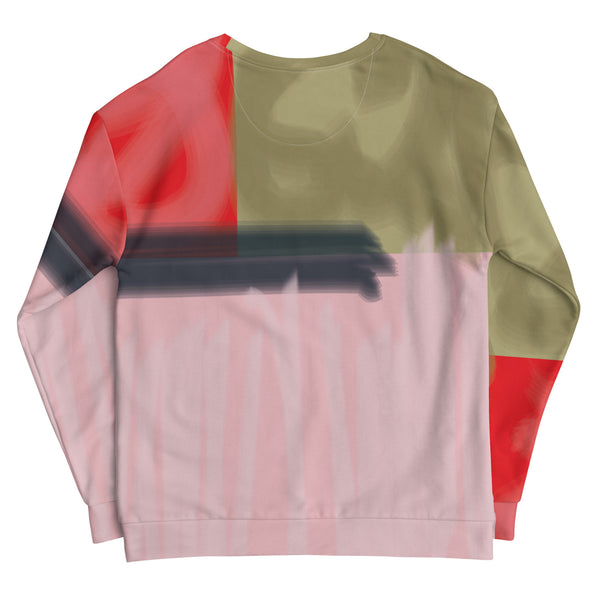 Rough Graffiti Sweatshirt: Olive/Pink