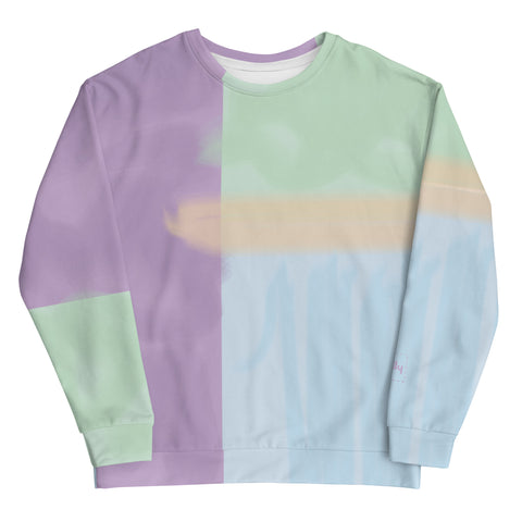 Sweat-shirt Rough Graffiti : Dusty Purple / Lt Blue