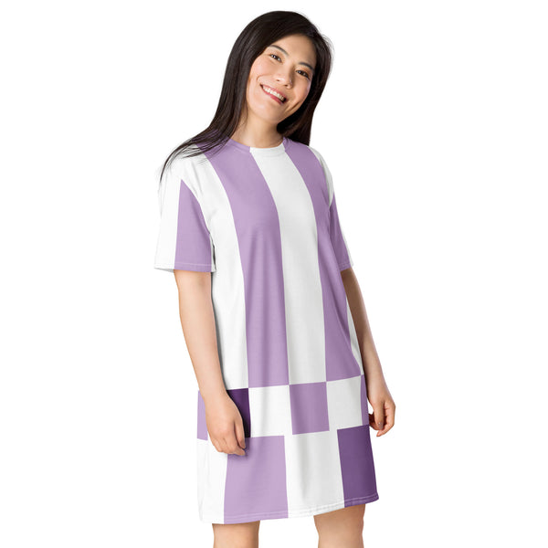 Emergency Broadcast T-shirt Dress: Purple