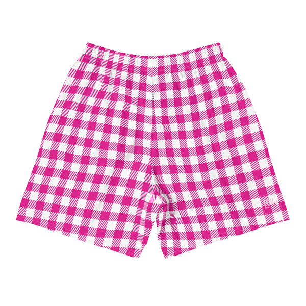 B____ Pink Plaid Shorts: Hot Pink