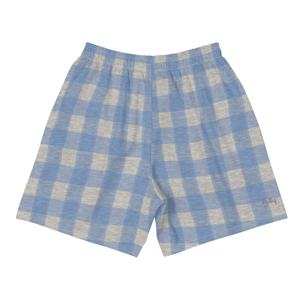 Digi Heather Plaid Shorts: Lt Blue / Lt Grey