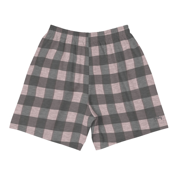 Digi Heather Plaid Shorts: Pink/Grey