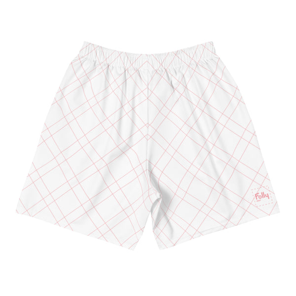 X-Ray Plaid Athletic Shorts: White