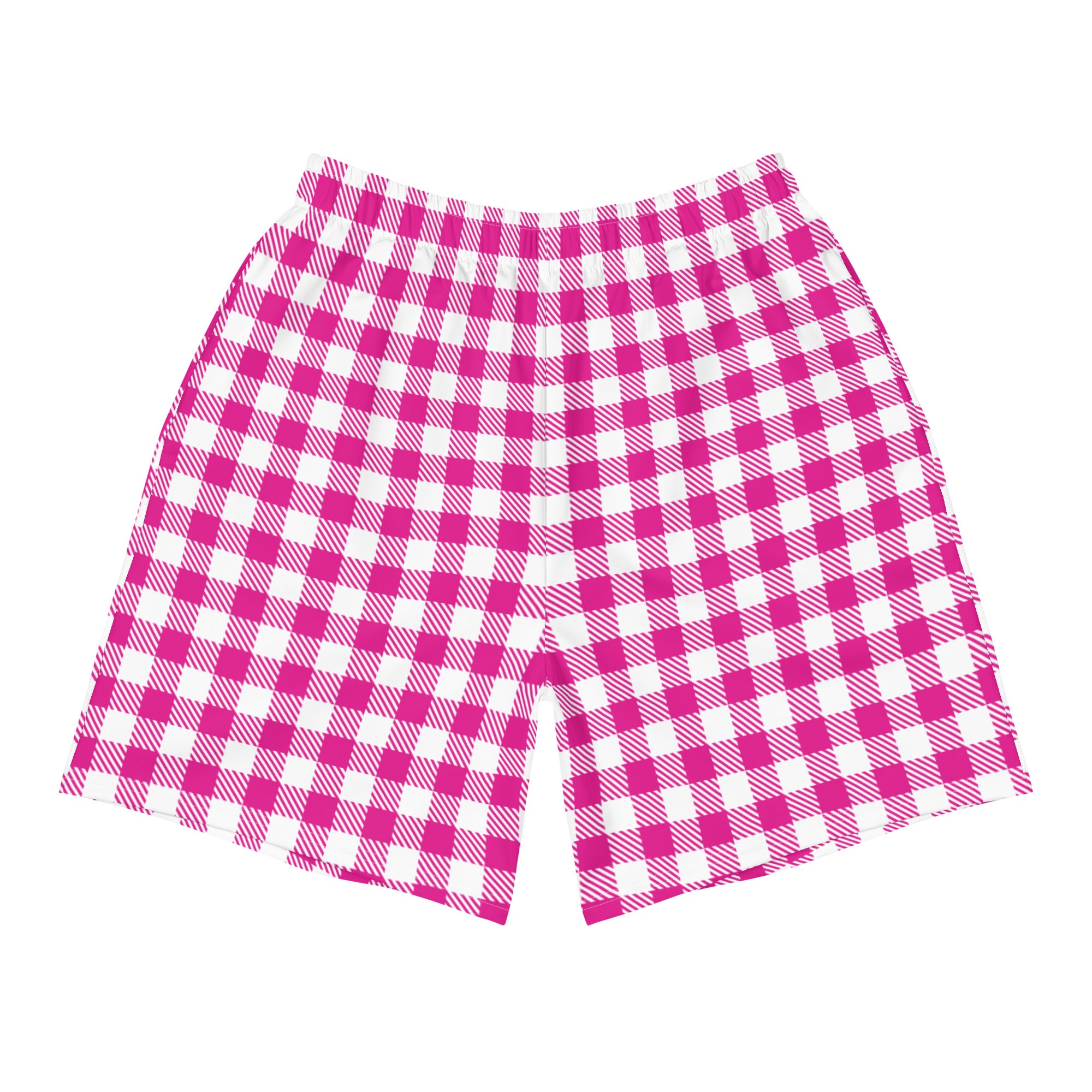 B____ Pink Plaid Shorts: Hot Pink