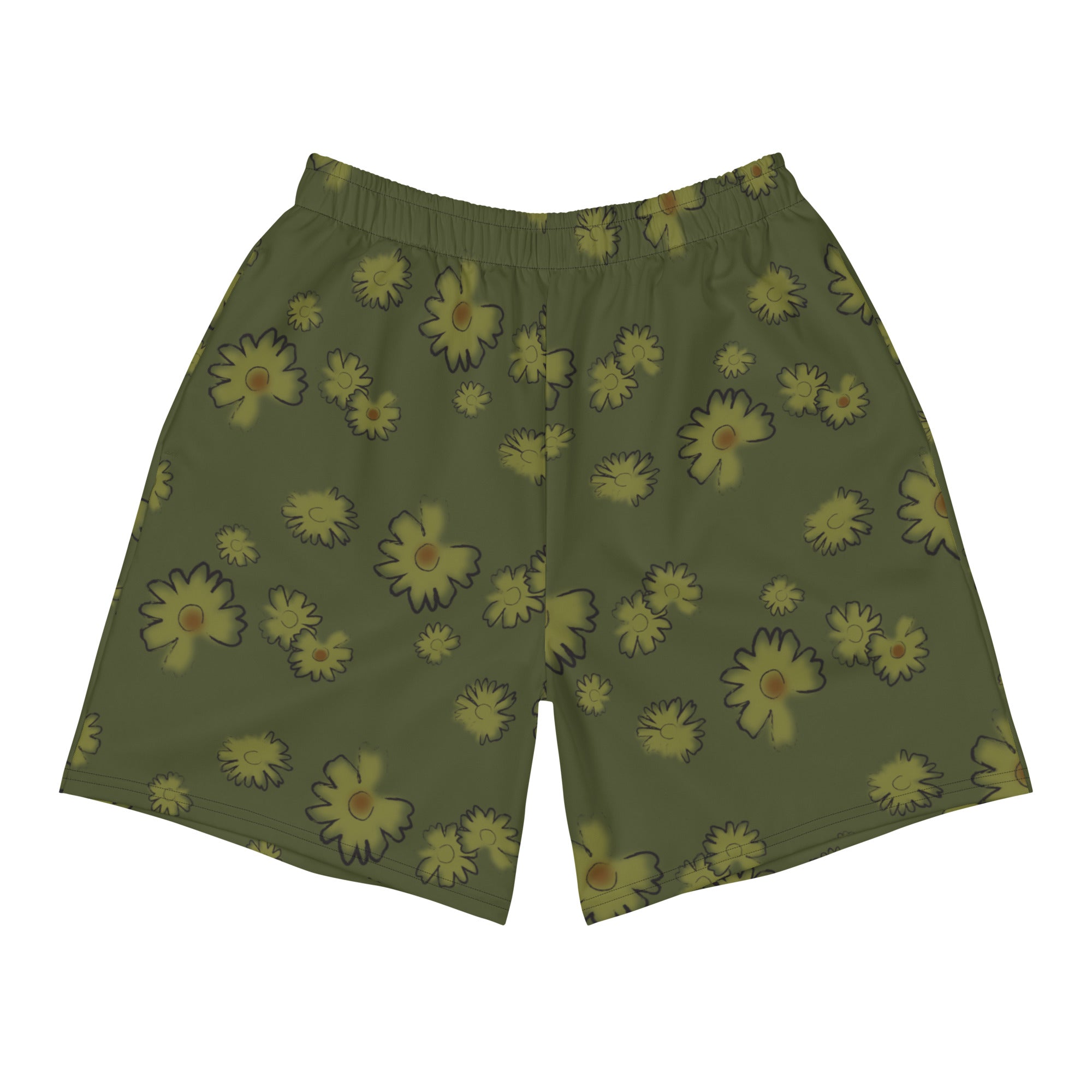 Flower Shorts: Olive