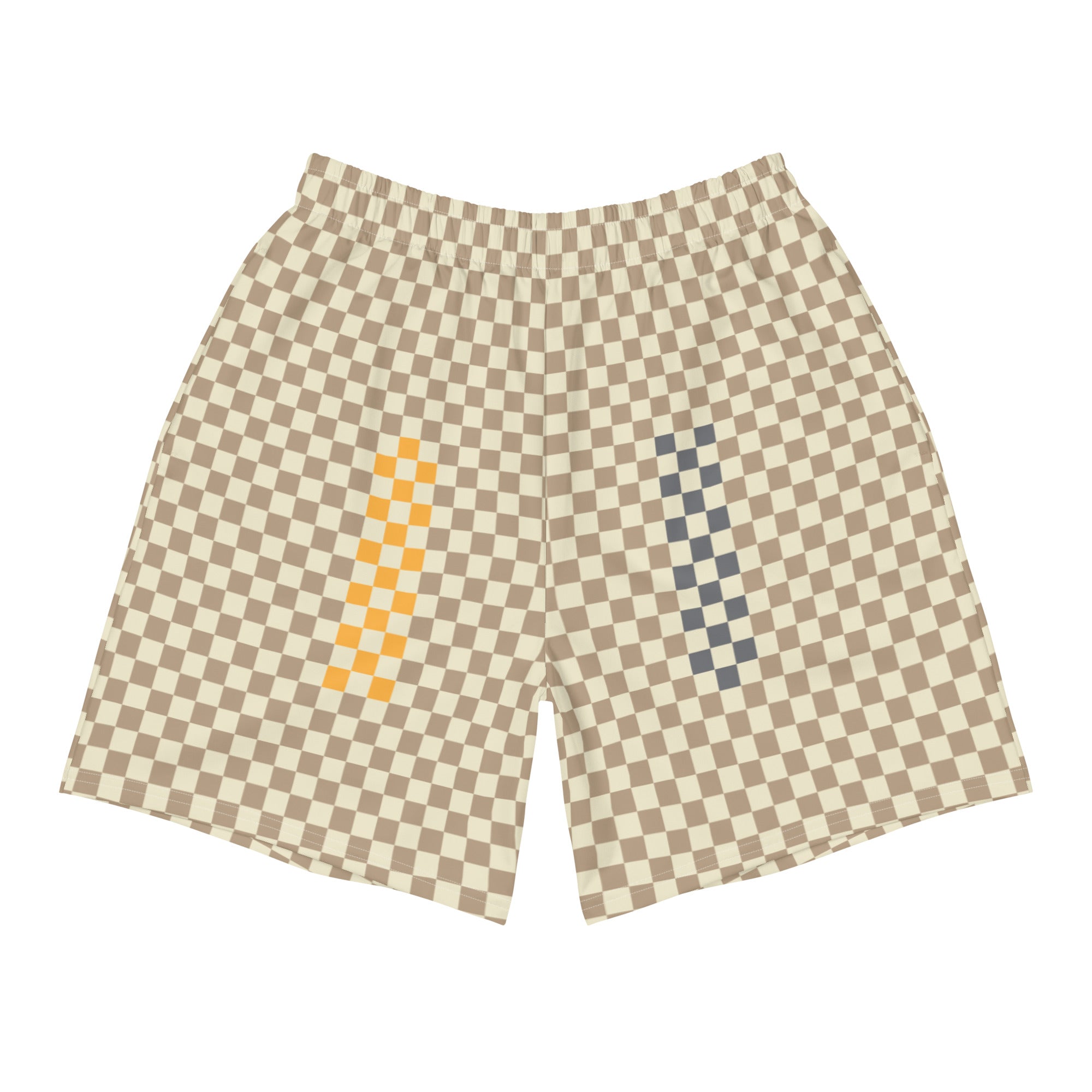 Checker Glitch Shorts: Khaki