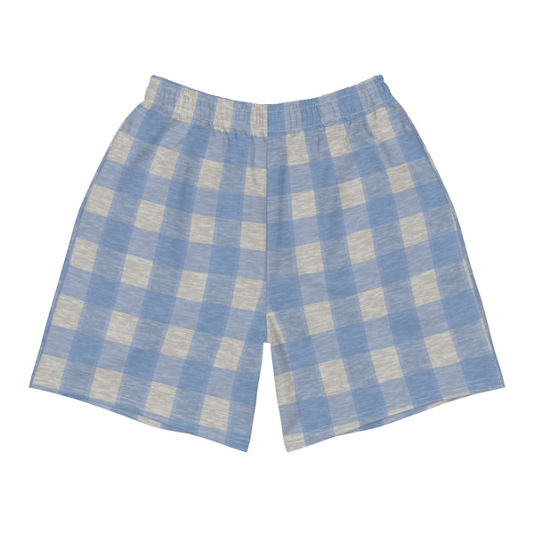 Digi Heather Plaid Shorts: Lt Blue / Lt Grey