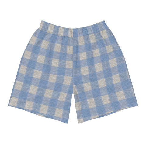 Digi Heather Plaid Shorts: Lt Blue / Lt Grey