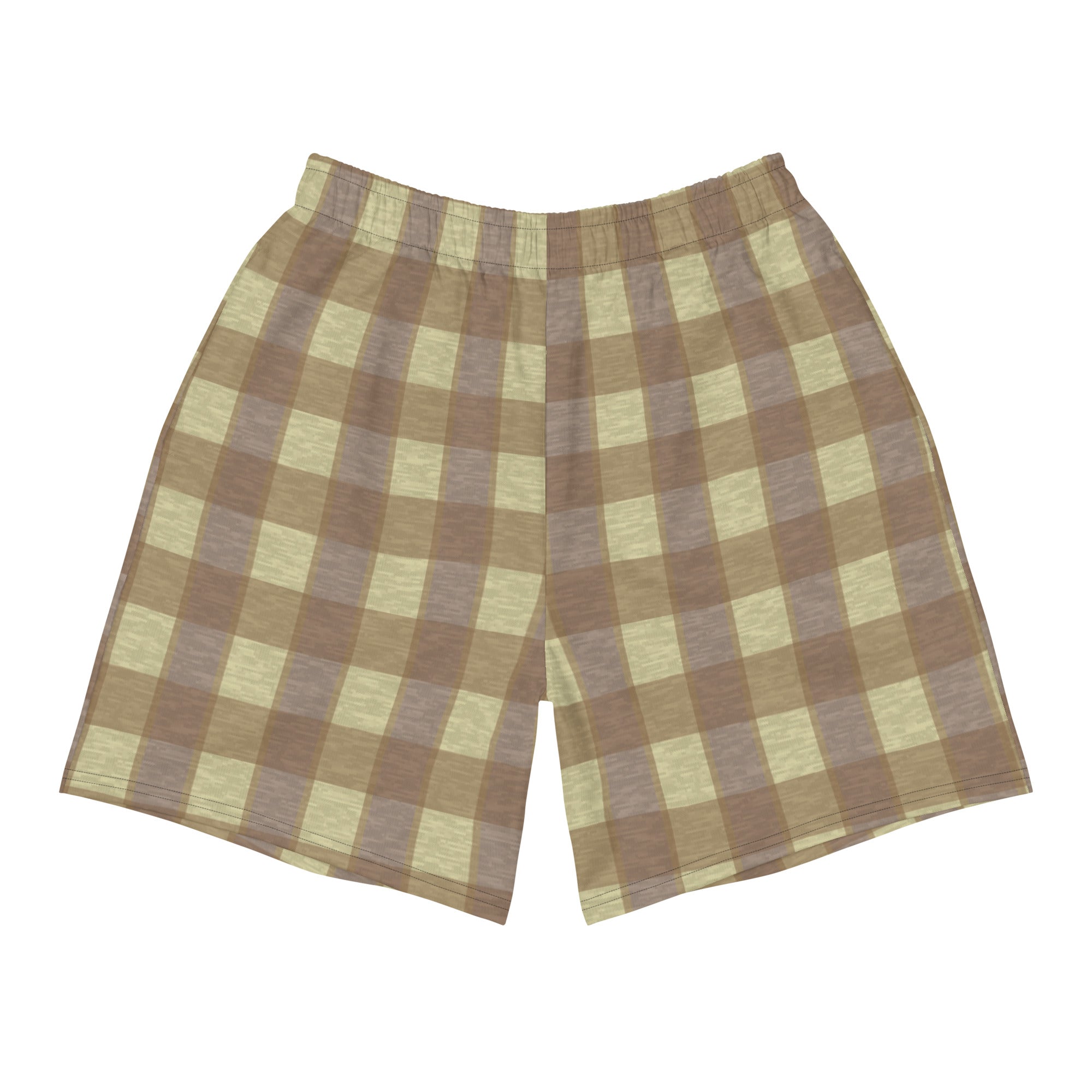 Short à carreaux chiné Digi : jaune / marron