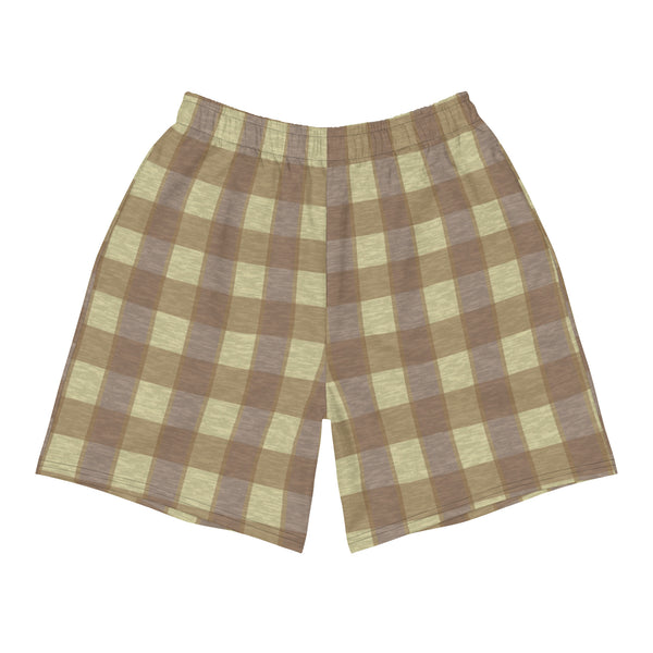 Short à carreaux chiné Digi : jaune / marron