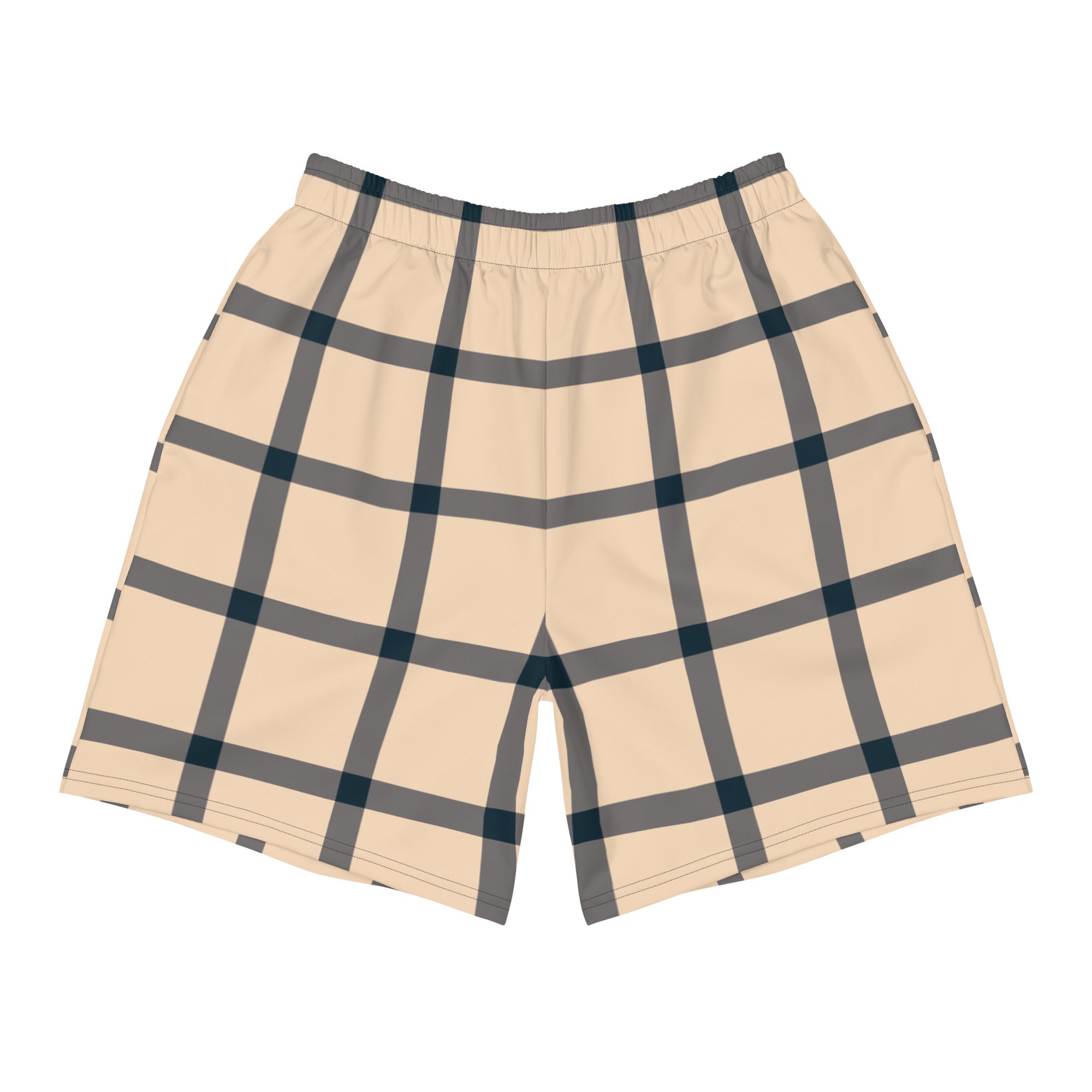 Short Big Plaid : Orange délavé / Marine