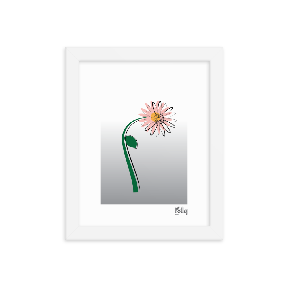 Fleur A 8x10 : Rose et Gris