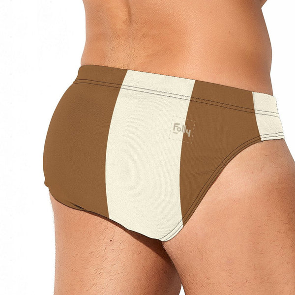 Big Stripe Speedo: Whisky / Cream