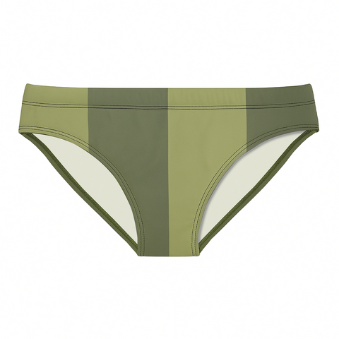 Big Stripe Swim Brief: Olive