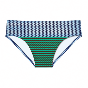 Wave Stripe Swim Brief: Blue / Aqua