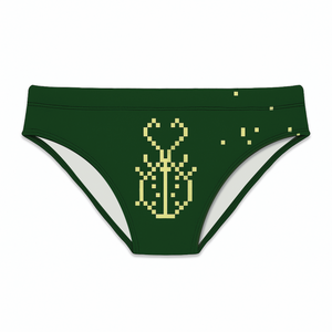 8 Bit Beetle Swim Brief: Forest / Yellow