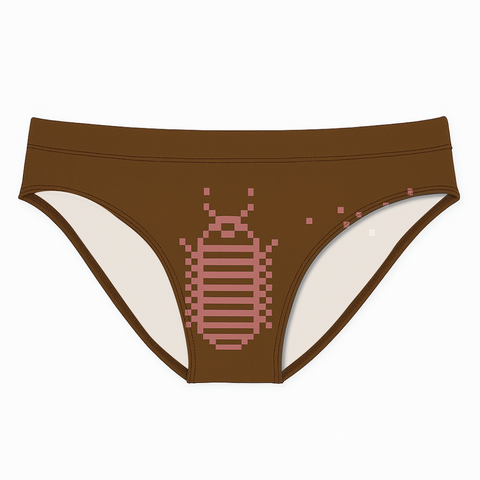 8 Bit Millipede Swim Brief: Whisky / Peach