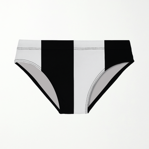 Big Stripe Swim Brief: Black / White