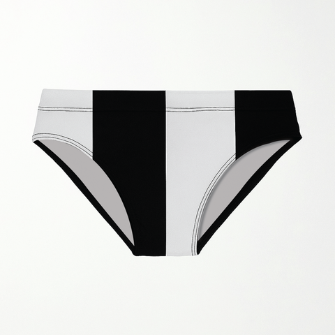 Big Stripe Swim Brief: Black / White