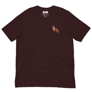 Mr. Fox Embroiderd T-shirt: Oxblood