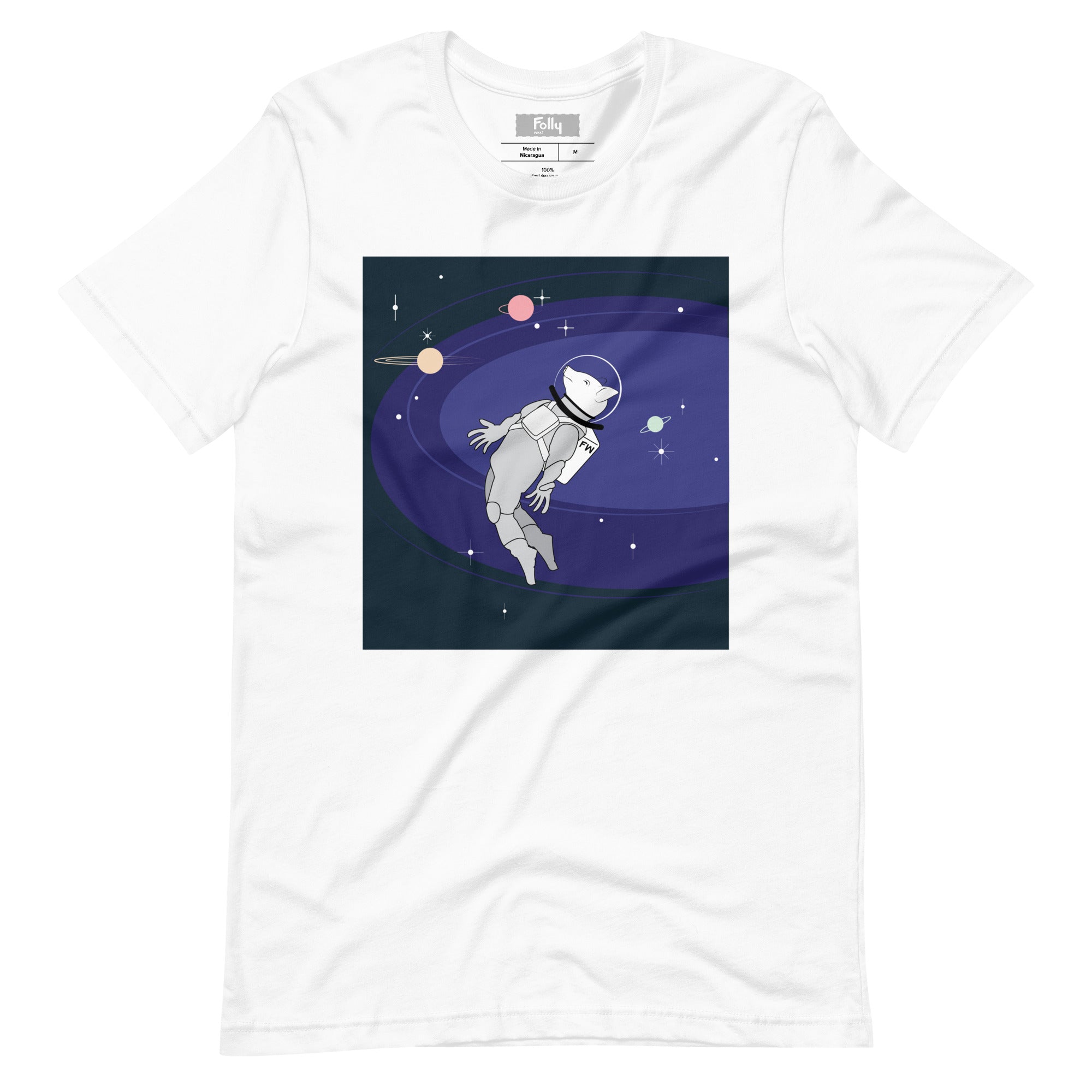 T-shirt cochon Astro Balls : blanc