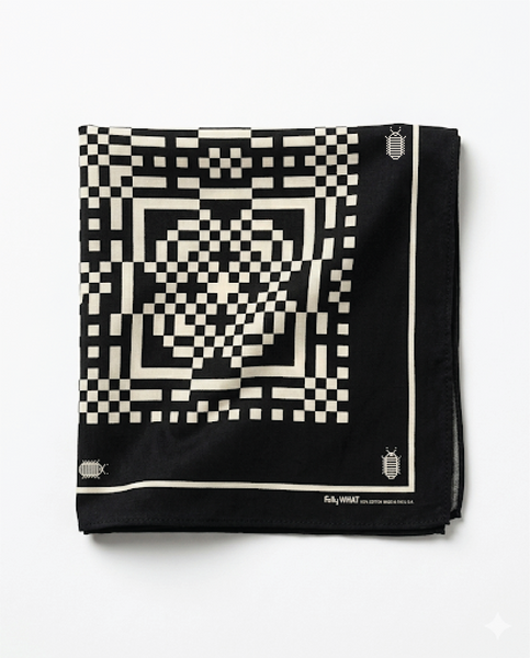 8 Bit Millipede Handkerchief: Black