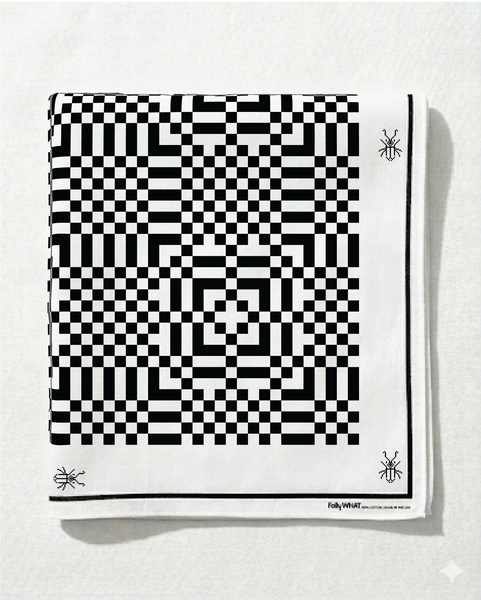 8 Bit Beetle Handkerchief: White