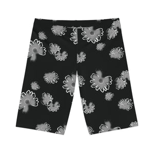 Pantalón corto de luchador de flores: negro