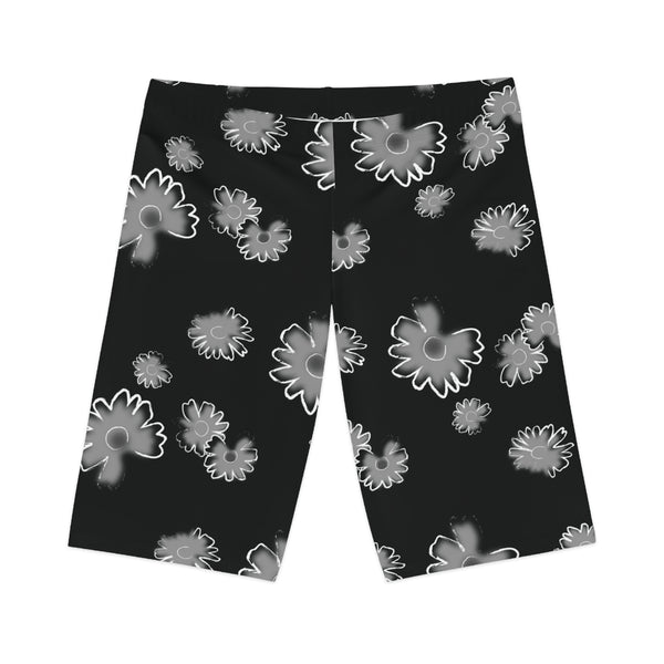 Pantalón corto de luchador de flores: negro