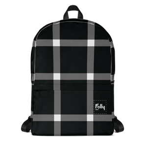 Big Plaid Backpack: Black