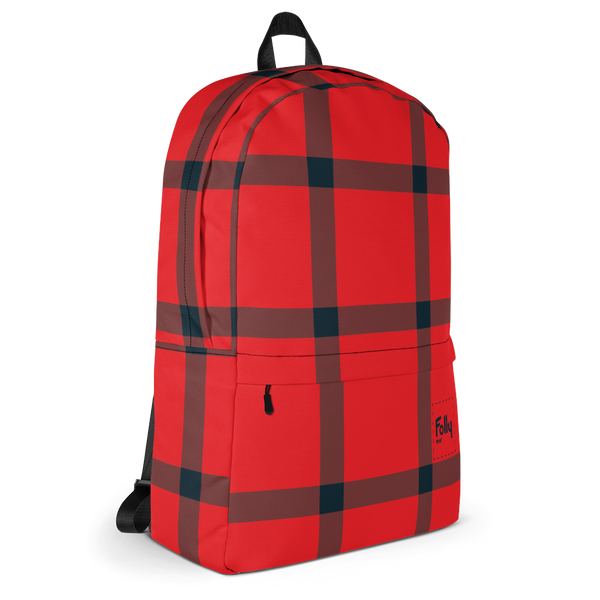 Grand sac à dos à carreaux : rouge